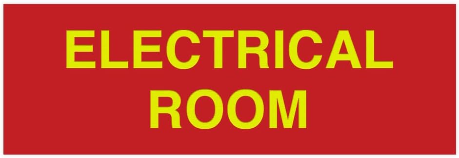 All Quality Basic Electrical Room Sign | Durable Construction | Building Safety - Red/Gold - Small (10 Pack)