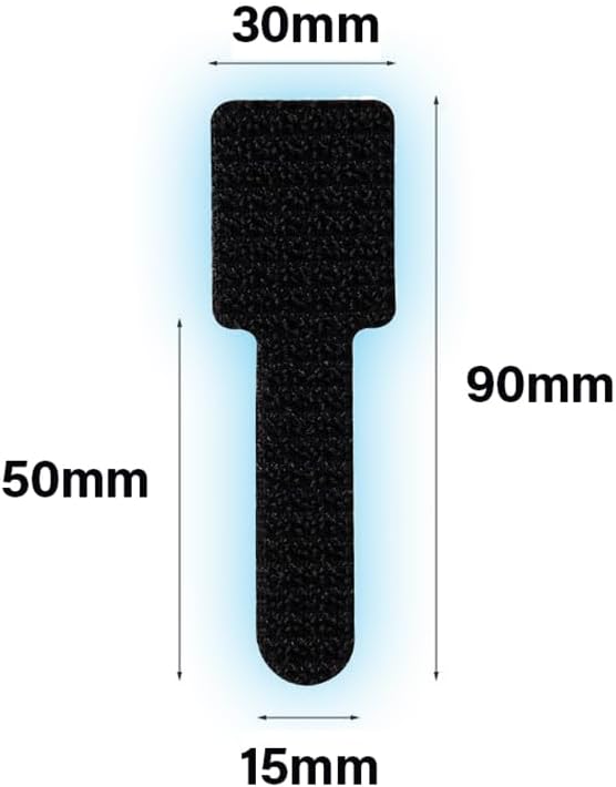 50PCS Desk Cord Organizer – Adhesive Cable Management Straps for Office Essentials, Wall, Car & More – Reusable Hook and Loop Wire Organizers – Cable Tie Up