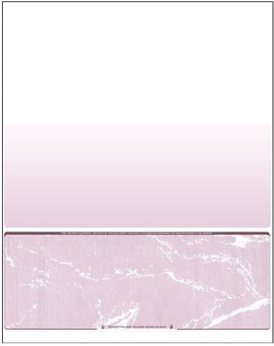 Business Voucher Check Stock - Computer Laser Checks - 1000 Sheets, Check on Bottom, Burgundy Marble