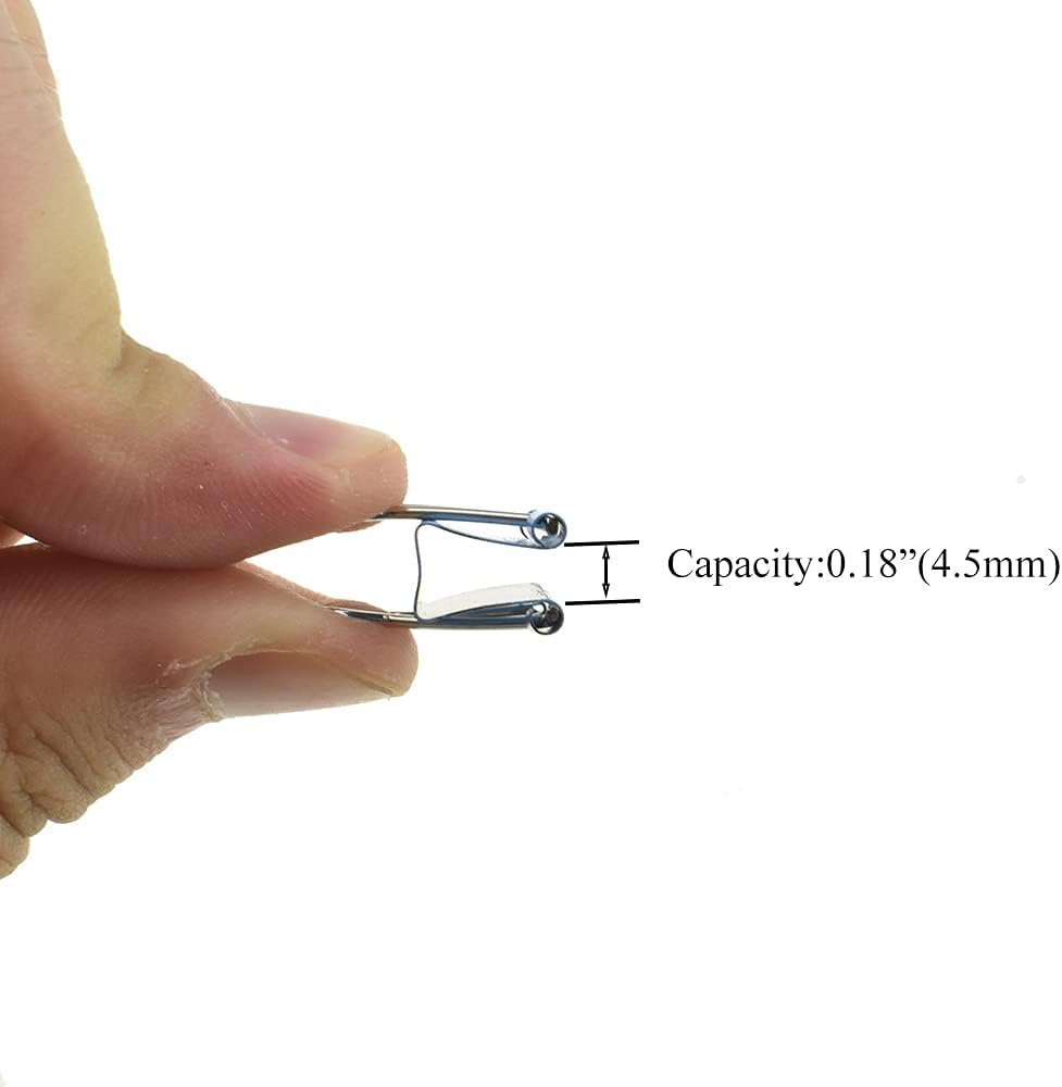 HAHIYO Binder Clips Paper Clamps Spring Steel Sturdy Mini 0.59 inches Width 0.18 Inch Capacity No Sharp Edges Heavy Duty Tight Grip Reusable Color Metal Bright Finish for Home Office School 100 Pack