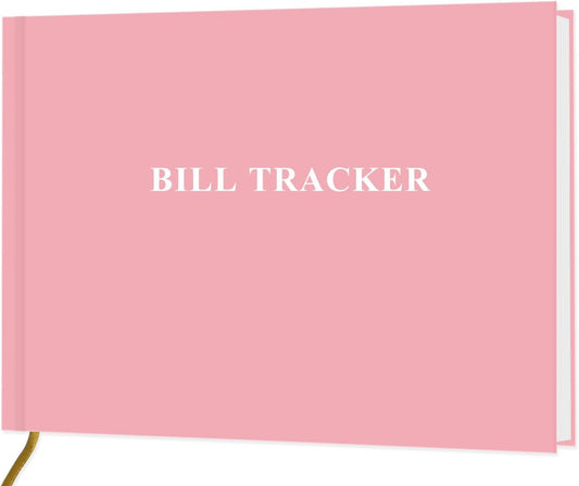 Bill Tracker Notebook - Monthly Bill Organizer & Planner for Personal Budgeting Financial, Payments Checklist Organizer, 7" x 10", Pink