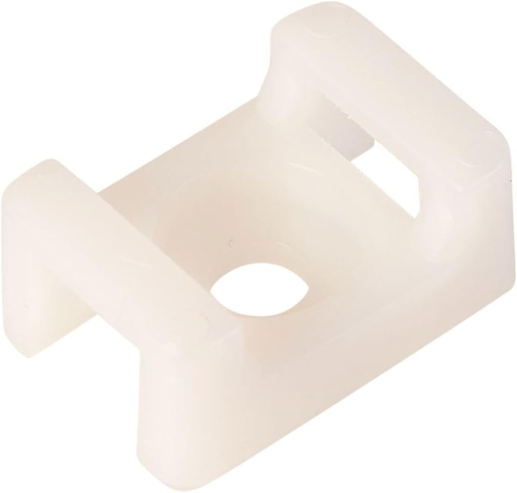 GTSE 100 Pack Of White/Clear Screw Mounts, Zip Ties Up To 0.2" Wide, Saddle Type Zip Tie Anchors