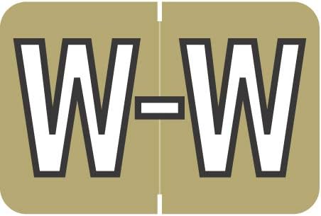 Doctor Stuff - File Folder Labels, Alphabet Letter W, Barkley/Sycom FABKM - BRAM Series Compatible Alpha Stickers, Gold, 1" x 1-1/2", 126 Labels/Package