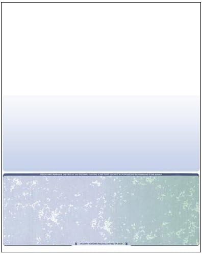 Business Voucher Check Stock - Computer Laser Checks - 500 Sheets, Check on Bottom, Blue/Green Prismatic