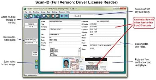 Driver License Scanner with Age Verification (w/Scan-ID Full Version, for Windows)