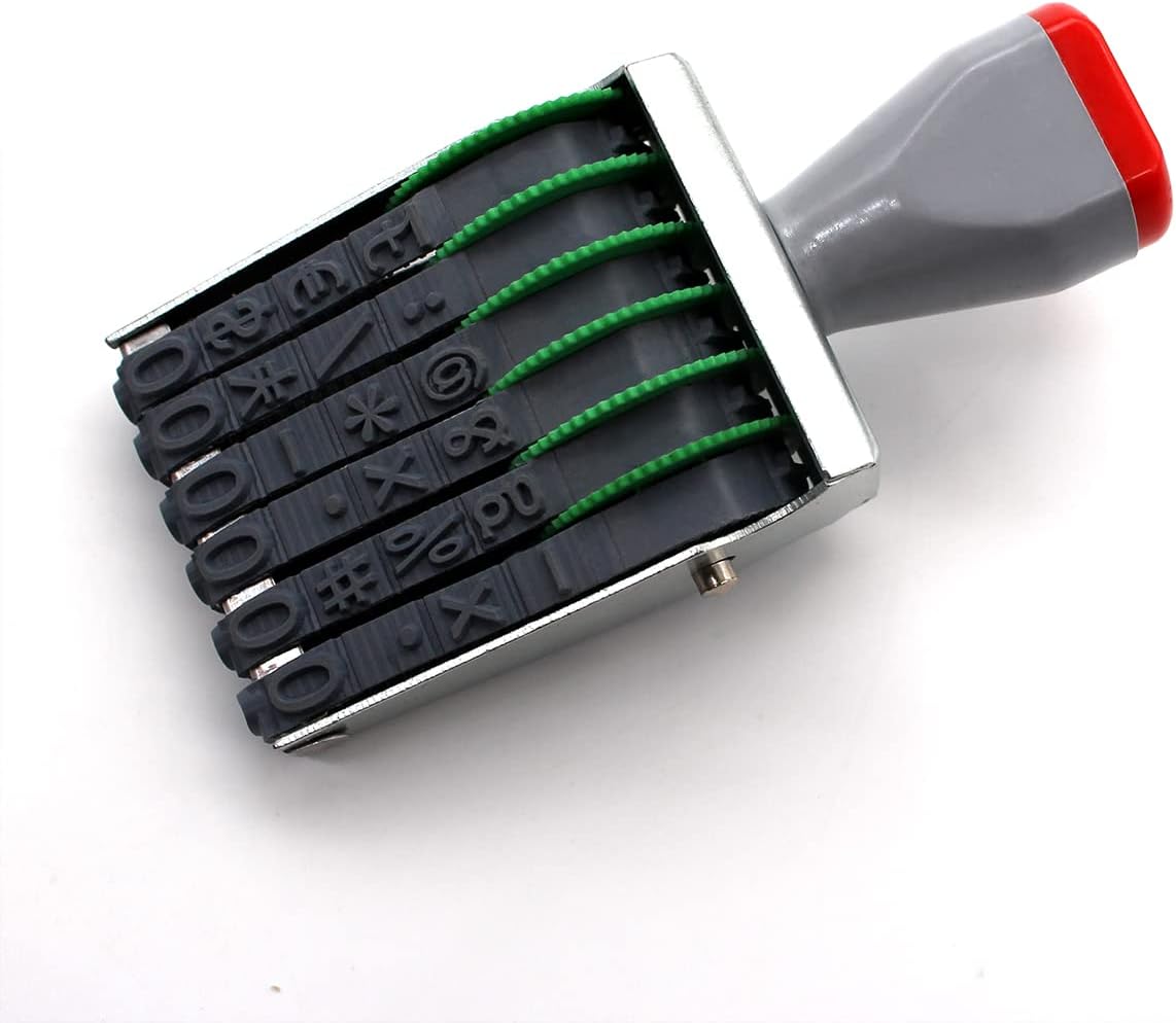 6 Digits Rubber Stamps Number Stamp,Rolling Wheel Stamps,Personalized Number Stamps,Symbol Multi-Function DIY Scrapbooking Ink Stamp Date Stamps