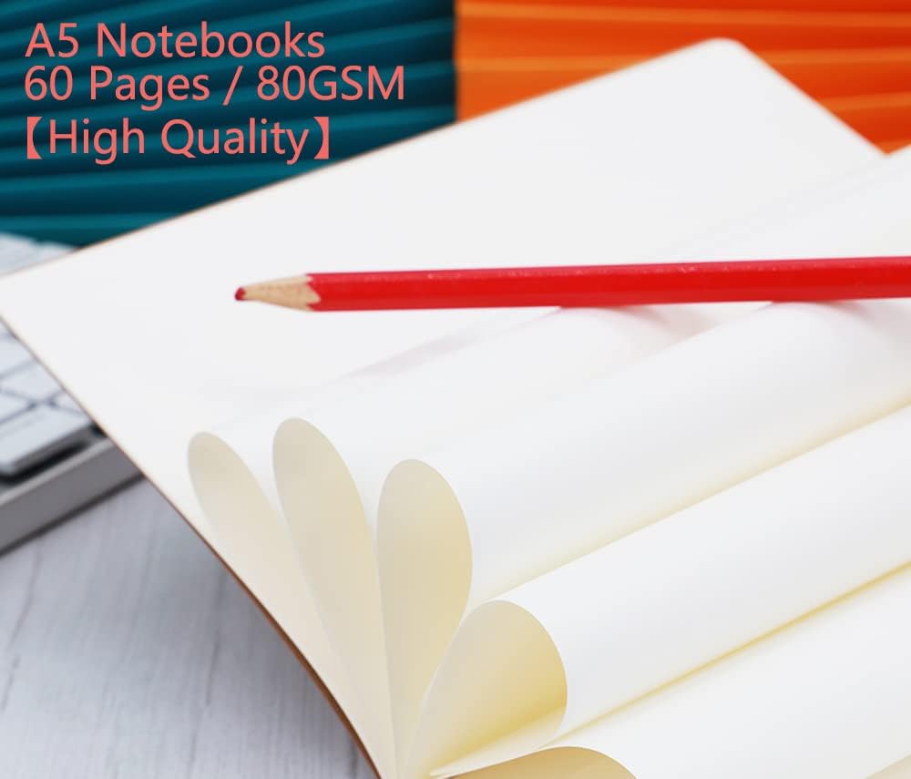 32 Pack Notebook Journals for Travelers, Students and Office, Writing Diary Subject Notebooks Planner with Thick Paper, 60 Pages, 30 Sheets, 8.3x5.5 inch, A5 Size, Travel Journal Set (Blank)