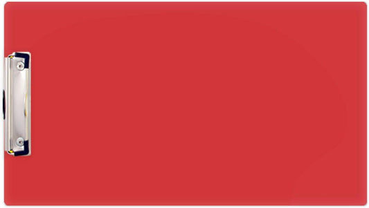 8.5x14 Clipboard Acrylic Panel Featuring a Low Profile Clip Red