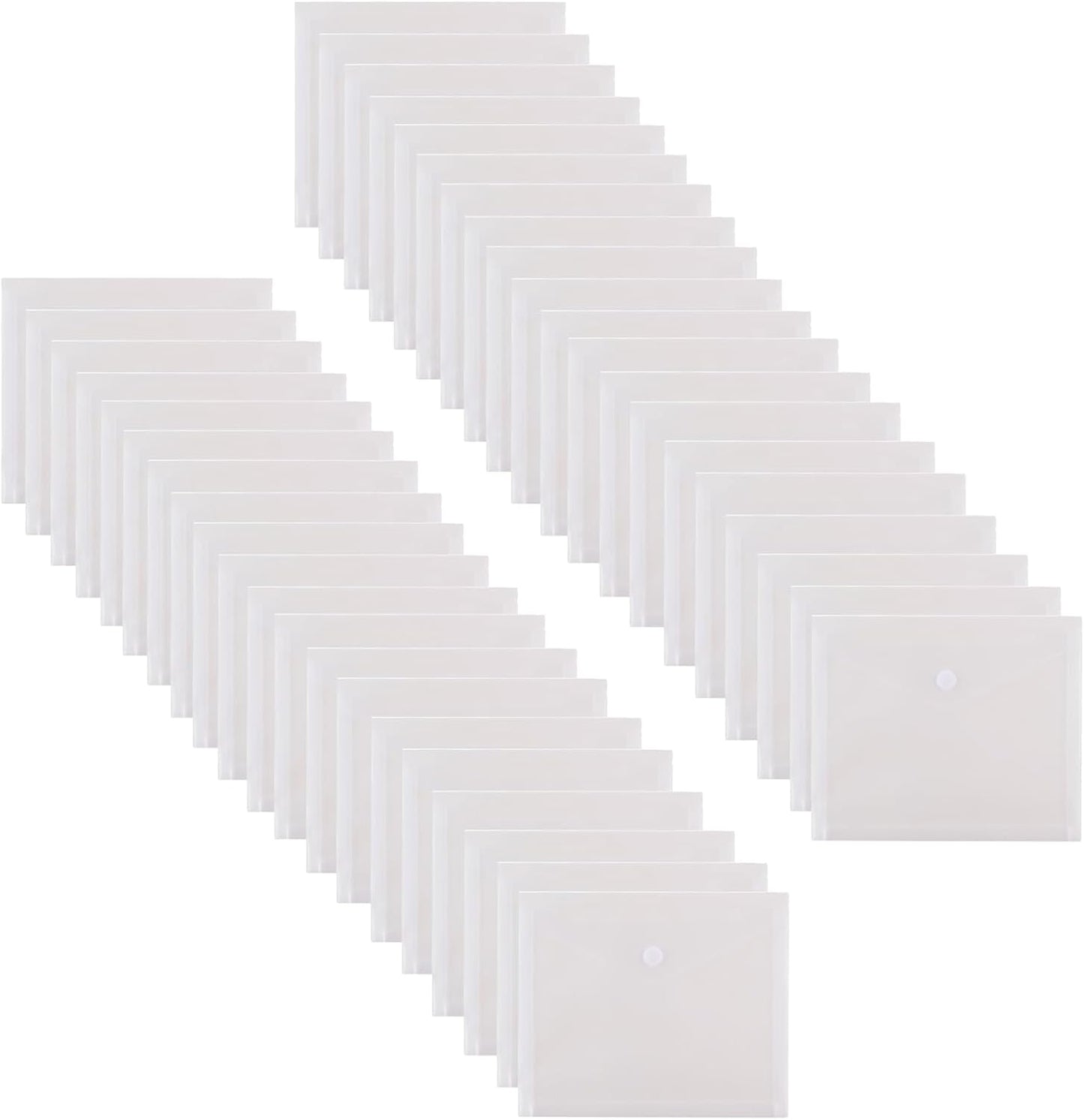 8.5 x 11 Letter Sized Clear Plastic Envelopes with Expanding Gusset Document File Storage Holder 40 Pack Hook Loop Closure