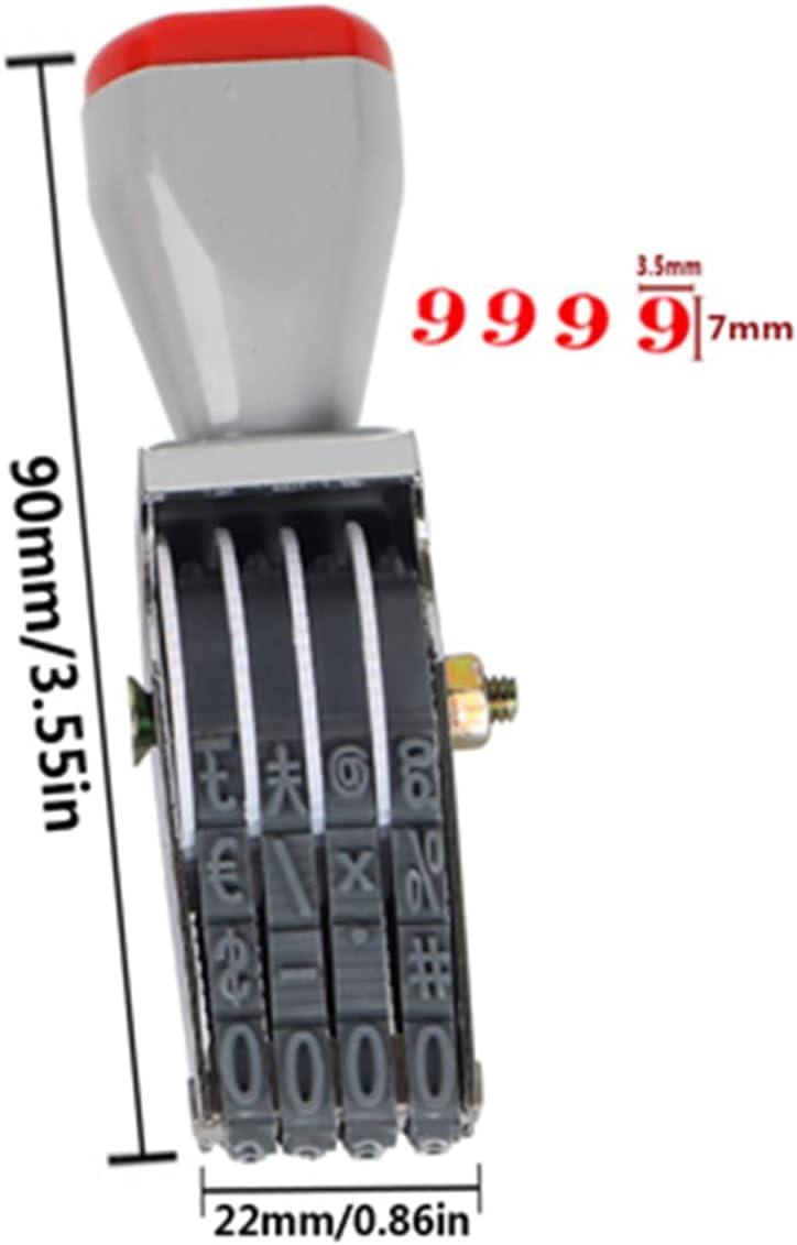 4 Digit Personalized Number Stamp Number Business Stamps Rubber Stamp Multi- Functional Creative Rolling Wheel StampSymbol Office Stamps Rolling Stamp