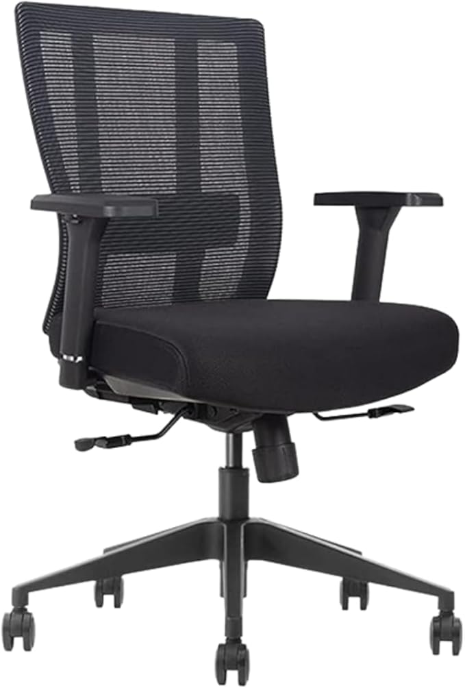 Bitchair Ergonomic Mesh Conference Room Chair - Adj Lumbar Support Computer Desk Chair with Height Adjustable Arms - Seat Depth Adjustable Home Office Chair - (Black) (Pack of 1)