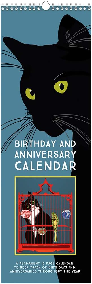 Linnea Design Cat Birthday & Anniversary Perpetual Calendar for Important Family Dates Special Event Calendar Reminder