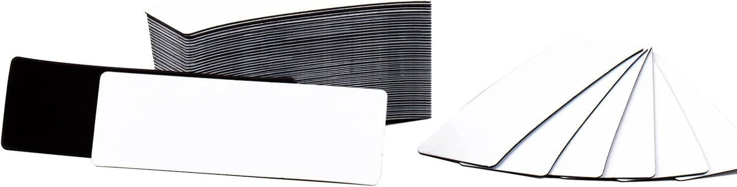 40-Pack Dry Erase Magnetic Labels - Waterproof, Eco-Friendly, Reusable Name Tags for Classroom, Office, Cabinet, Whiteboard, Fridge & More (White, 1x3 inches)…