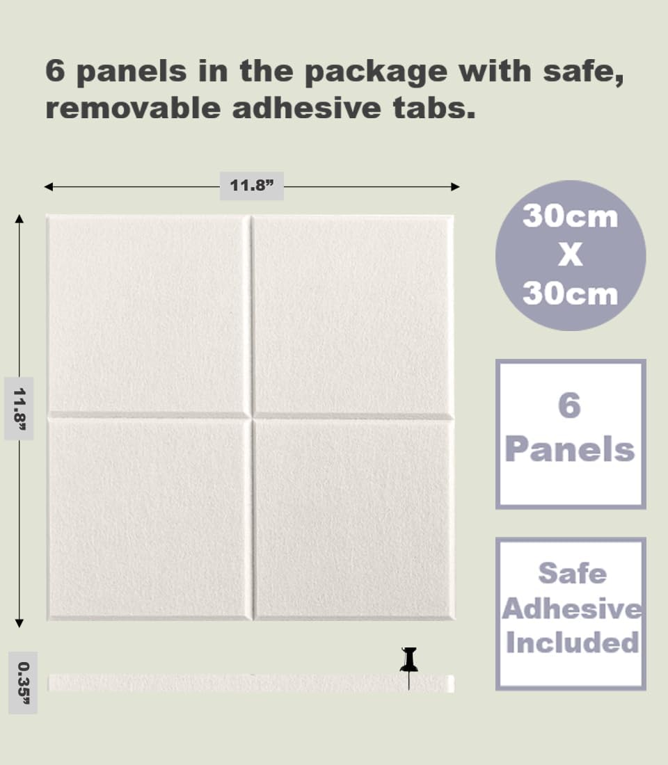 Cork Board 24 x36 Alternative - 6 Pack Felt Wall Tiles with Safe Removable Adhesive Tabs, Cork Boards for Walls Cork Board for Home Office Pin Board Tack Board - Beige