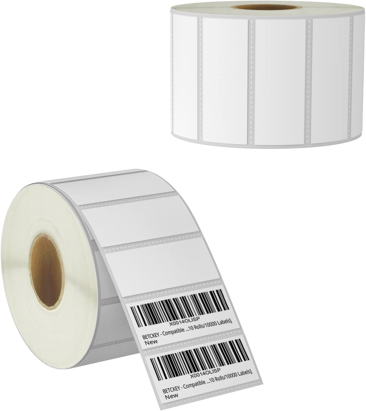 BETCKEY - 2.5" x 1" (64 mm x 25 mm) Multipurpose & Barcode Labels Compatible with Zebra & Rollo Label Printer,Premium Adhesive & Perforated [2 Rolls, 2760 Labels]