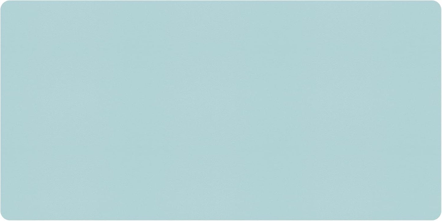 Bloss Light Blue Desk Mat, Large Mouse Pad, Leather Desk Blotter, Waterproof Desk Pad for Office Home Decor/31.5×15.7 Inch
