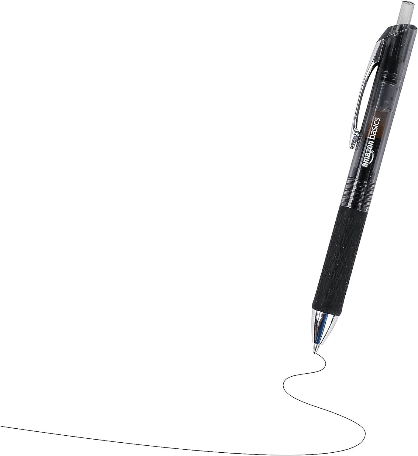 Amazon Basics Gel Pens Fine Point Smooth Writing Pens, Retractable, Black, 0.7mm, 12 Pack