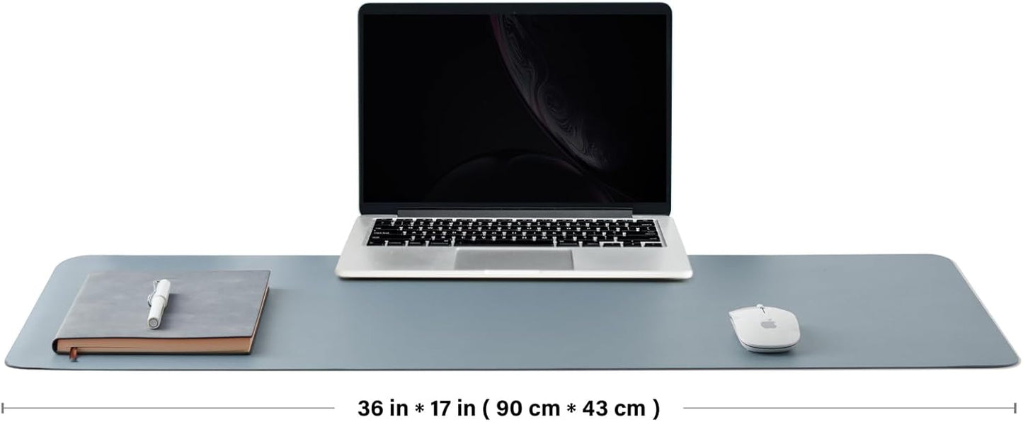 Cork Desk Mat - Dual-Sided Desk Pad for Office and Home - Desk Organization and Accessories - Ideal for Large Mouse Pad and Desk Mats on Top of Desks(Light Blue,90cmx 43cm)