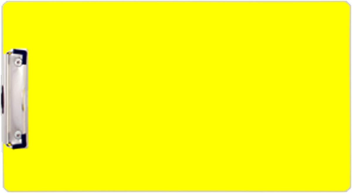 8.5x14 Clipboard Acrylic Panel Featuring a Low Profile Clip Yellow