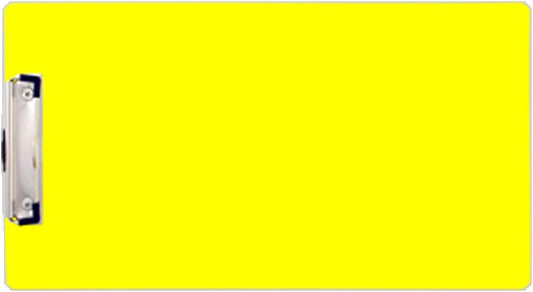 8.5x14 Clipboard Acrylic Panel Featuring a Low Profile Clip Yellow