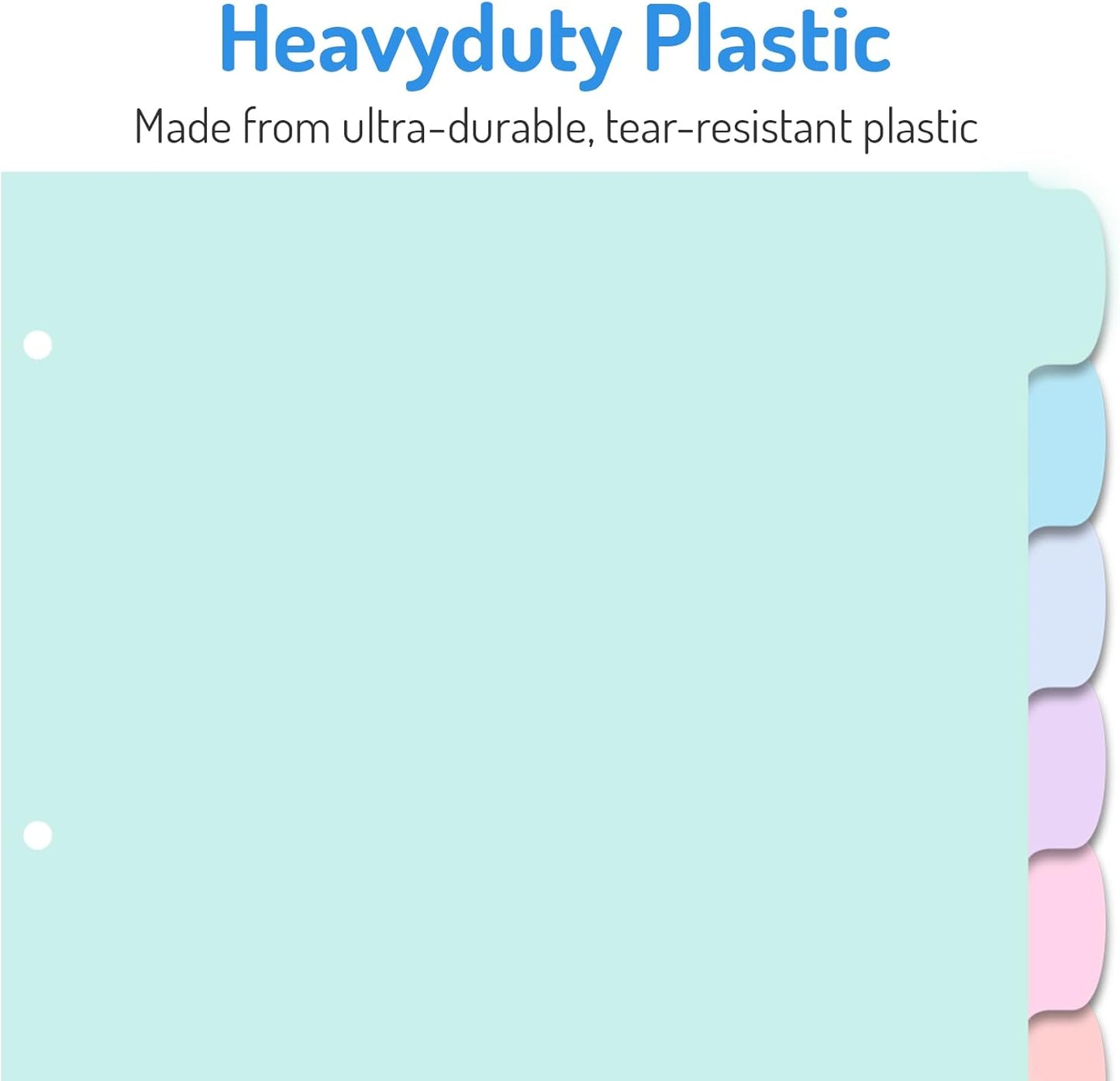 Forvencer 48Pcs/6Set Binder Dividers with Big 8 Tabs, Write&Erase Plastic Dividers for 3 Ring Binder, Tab Divider with Sticker Labels for Student, Teacher, Office, Home Organizers, School Supplies