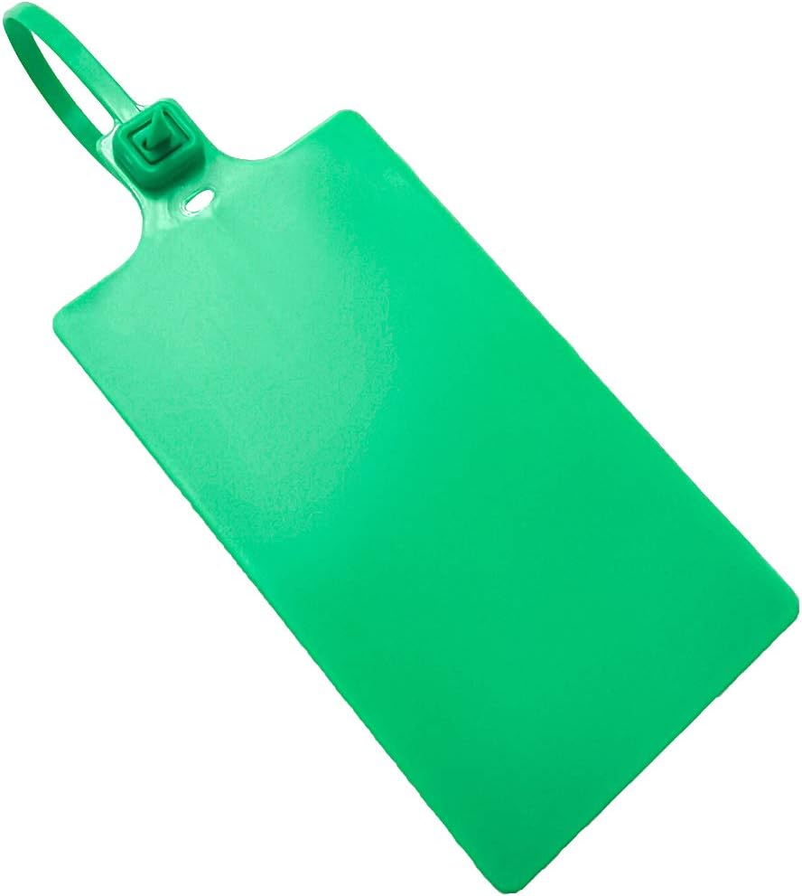 Blank Waterproof Plastic Tags Marker Ties Large Labeling Tags 2.28"×3.94" Green 100 pcs per Bag