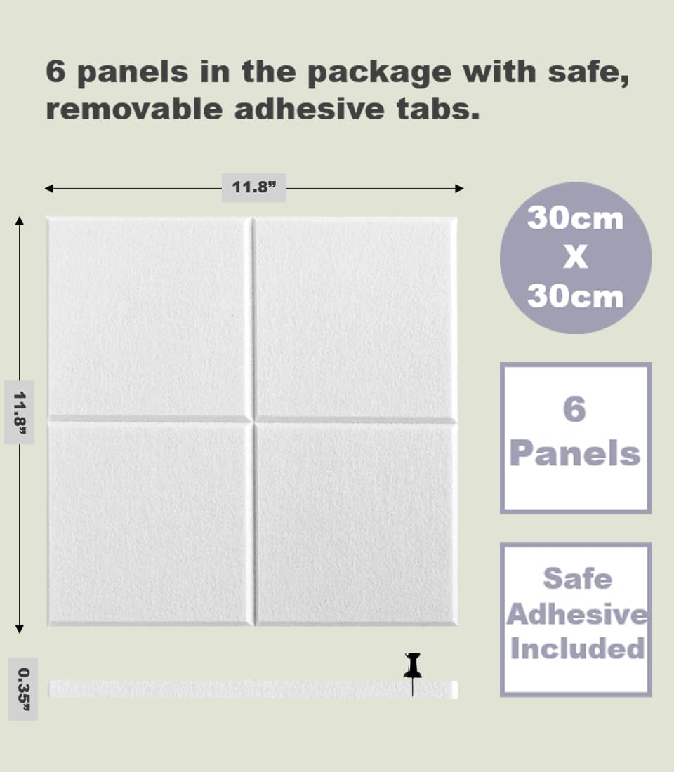 Cork Board 24 x36 Alternative - 6 Pack Felt Wall Tiles with Safe Removable Adhesive Tabs, Cork Boards for Walls Cork Board for Home Office Pin Board Tack Board - Warm White
