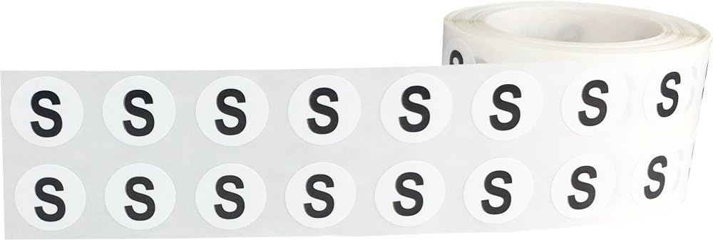 Letter S Inventory Labels .5 Inch Round Circle Dots 1,000 Adhesive Stickers