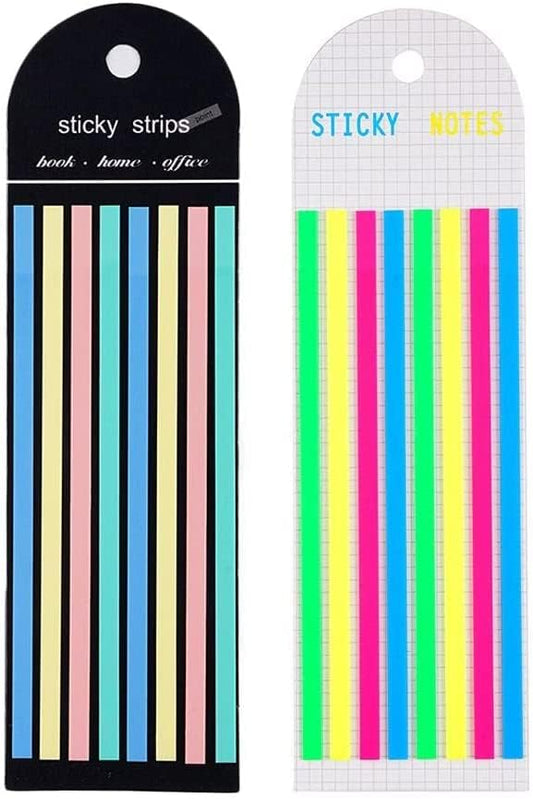 320Pcs Transparent Highlighter Tapes，Removable Sticky Tabs for Annotating Books, Long Strips Page Markers Tabs with Scissor, Neon Clear Index Tabs Sticky Notes Office School Supplies