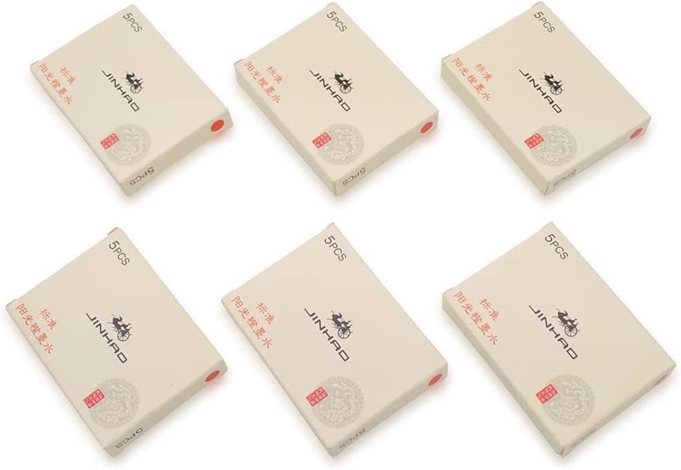 30pcs JINHAO Ink Cartridges Fountain Pen Refills for JINHAO and Baoer Pen Standard Size (Sunny Orange)