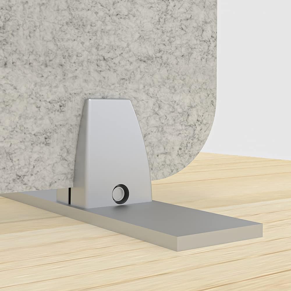 Freestanding Acoustic Desk Divider with Mount | Eco-Friendly Privacy Screen Panel | Noise Reducing Desk Partition | Tackboard Option & Easy to Install | Made from Recycled Plastic | Purple - 18" X 47"