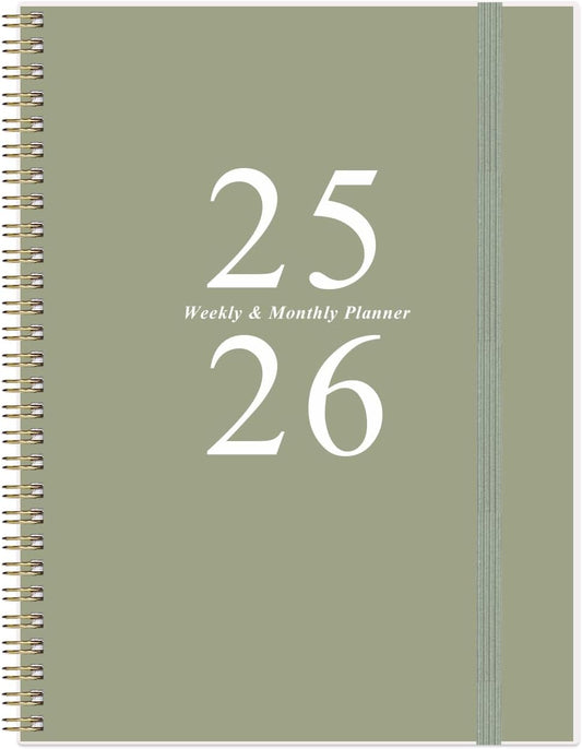 2025-2026 Planner - Weekly & Monthly Planner Spiral Bound from July 2025 - June 2026 with Monthly Tabs, Inner Pocke, 8.5" x 11", Teal