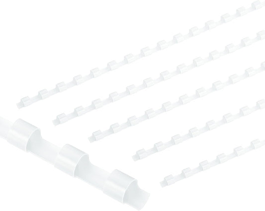 PATIKIL 6mm (1/4") Plastic Binding Combs, 50 Pcs 21 Rings Comb Binding Spines 20 Sheet Capacity Letter Size for Binding Paper Sheets, White