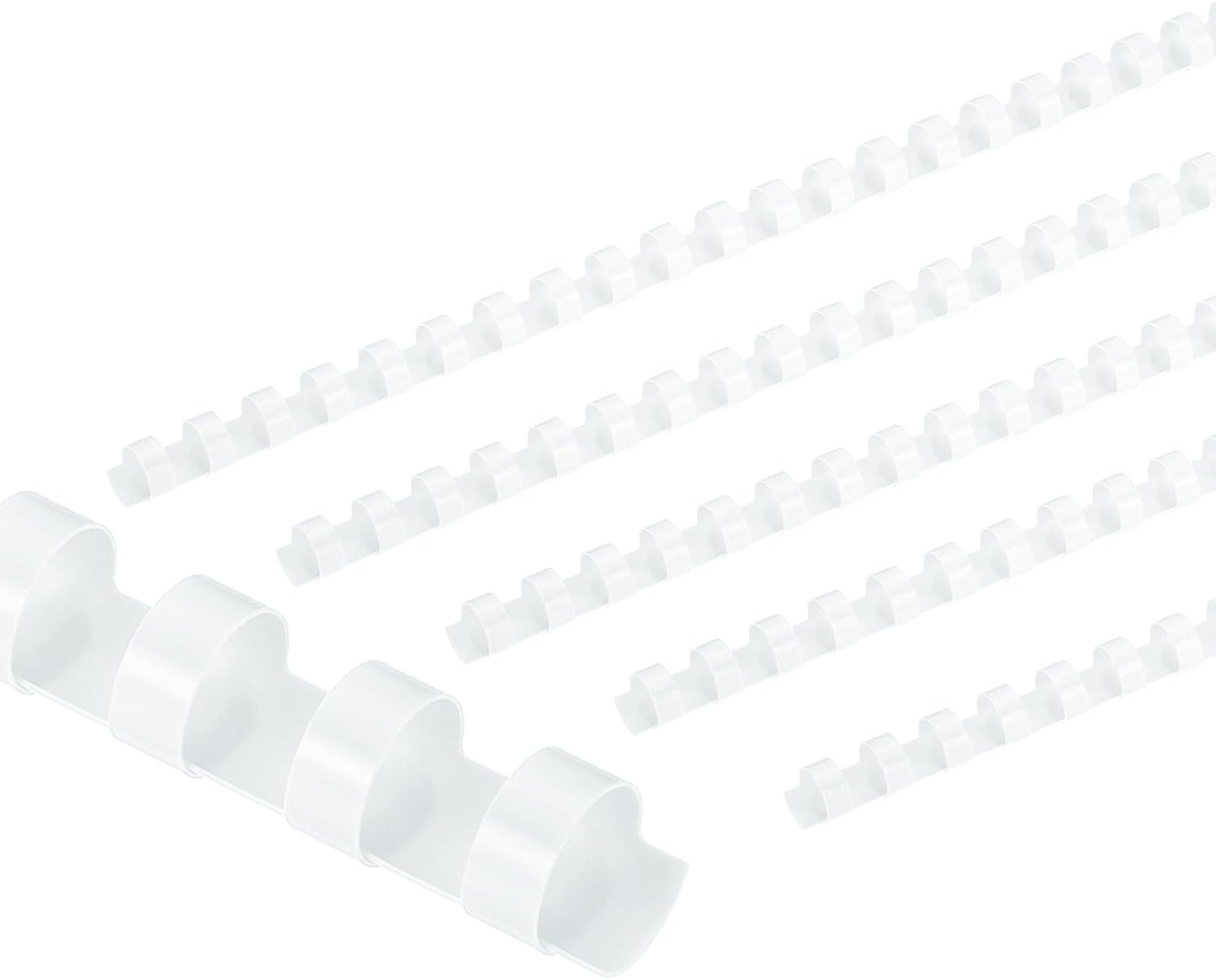 PATIKIL 12mm (1/2") Plastic Binding Combs, 50 Pcs 21 Rings Comb Binding Spines 90 Sheet Capacity Letter Size for Binding Paper Sheets, White