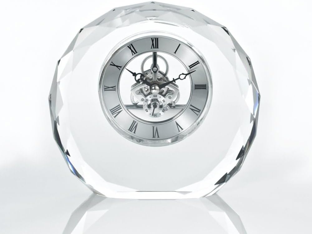 Baudville Engraved Clock Trophy - Executive Crystal - Round Shape