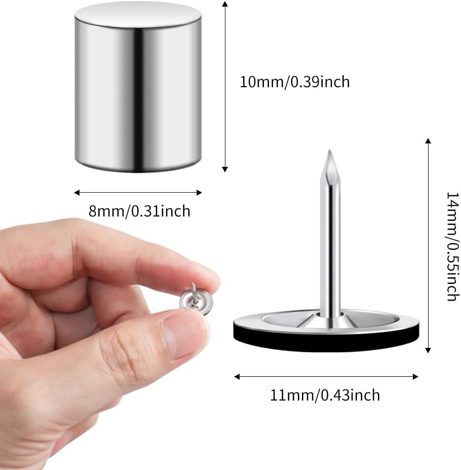 20 Sets Magnetic Pushpins, Magnet Thumbtack, Poster and Photo Hangers for Walls Bulletin Boards