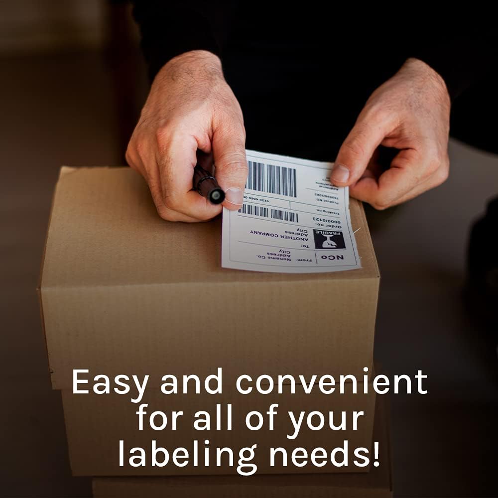 Premium Label Supply White Sticker Shipping Labels – 4" x 5" – Laser/Inkjet Compatible – (4 per Sheet), 100 Sheets - 400 Total Adhesive Labels