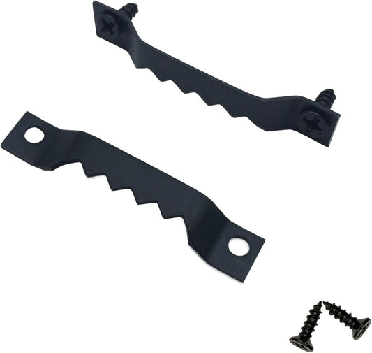 50 Pack Small Sawtooth Picture Hangers - Steel Picture Hanging Solutions with Screws, for Hanging Clock Paintings Artwork Frame Hooks (Black)