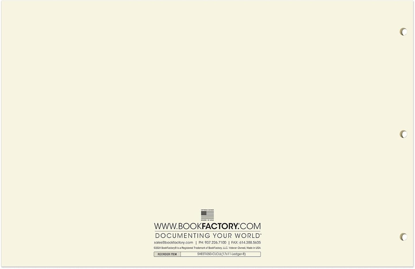 BookFactory Ledger Sheets/Large 8 Column Accounting Ledger Columnar (Eight Columns) Loose Leaf Paper - 17'' x 11'', 50 Pages, Loose Leaf, 3 Hole Punched (SHEET-050-CLCLL(17x11-Ledger-8)-AX)