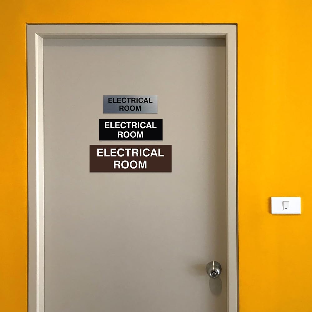 All Quality Basic Electrical Room Sign | Durable Construction | Building Safety - White - Small (10 Pack)