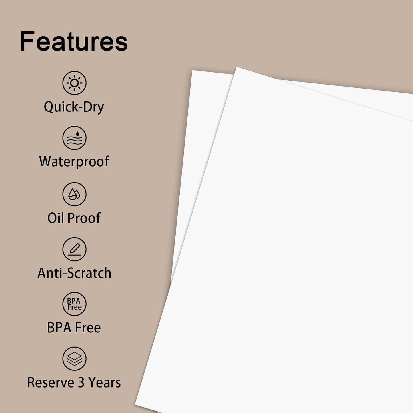 200 Sheets, Thermal Printer Paper 8.5 x 11 Inches, Single US Letter Size, Suitable with Most Thermal Portable Printer, Such M08F/A40, Quick-Drying, Waterproof(Single, Keep 3 Years)