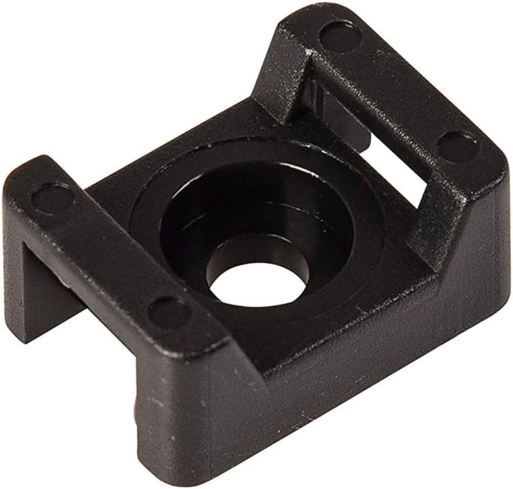GTSE 100 Pack Of Black Screw Mounts, Zip Ties Up To 0.35" Wide, Saddle Type Zip Tie Anchors