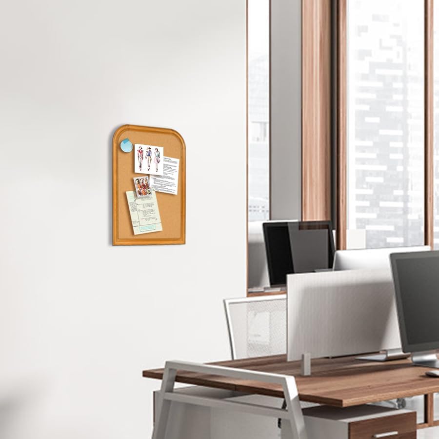 Cork Board for Walls, 17X13 inches Bulletin Board with Frame, Decorative Hanging Pin Board Vision Board Message Board for Office School Home Decor(2R&2S,4333,1p)