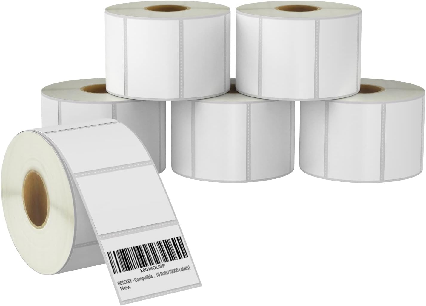 BETCKEY - 3" x 2" (76 mm x 51 mm) Multipurpose & Shipping Labels Compatible with Zebra & Rollo Label Printer,Premium Adhesive & Perforated [6 Rolls, 4500 Labels]