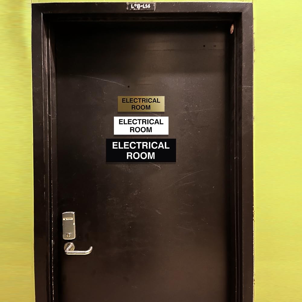 All Quality Basic Electrical Room Sign | Durable Construction | Building Safety - Black - Small (10 Pack)
