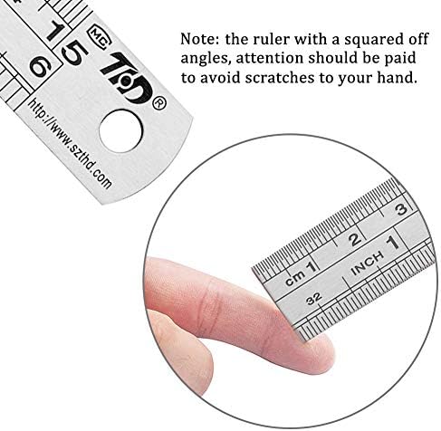 ZZTX Metal Straight Edge Ruler Set - Stainless Steel, 6 Inch, Bulk 2 Pack