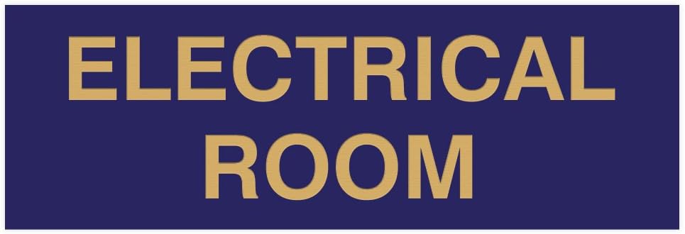 All Quality Basic Electrical Room Door/Wall Sign | Durable Construction | Building Safety - Blue/Gold - Medium (1 Pack)