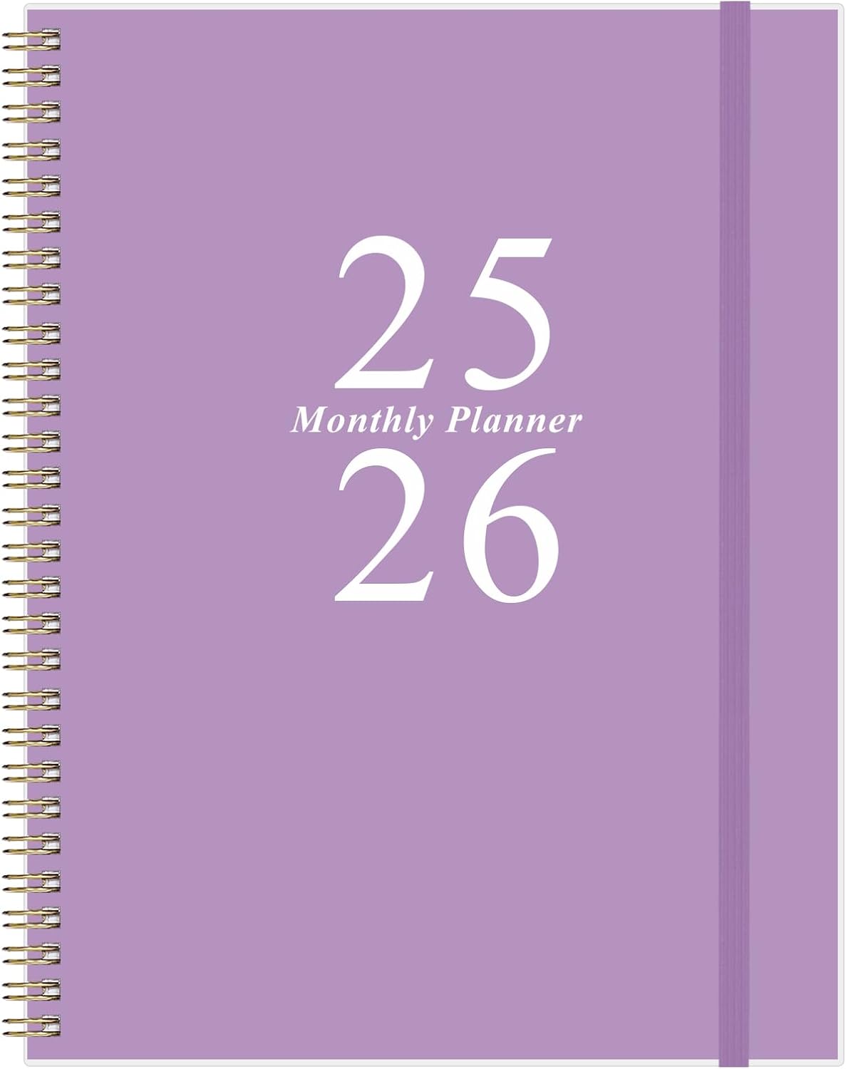 2025-2026 Monthly Planner - 18 Monthly Calendar, July 2025 - December 2026, Two Pages Per Month, 9" x11" Planner with Tabs, Inner Pocket, Purple