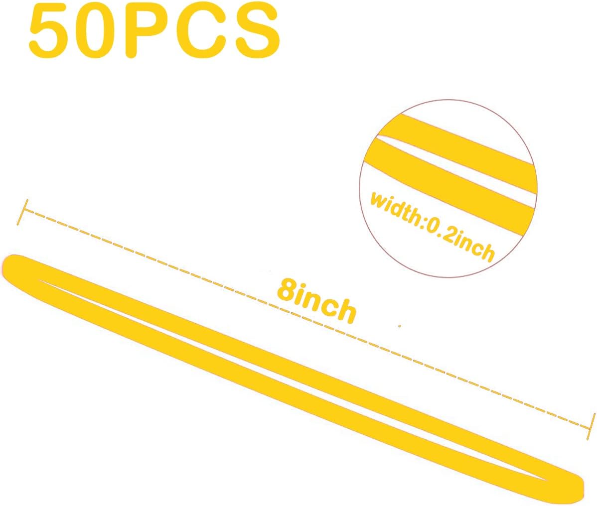 AMUU Rubber Bands 50 Pack 8inch Big Large Rubber Band for Trash Cans Elastic Rubber Bands for Office Supplies File Folders Box Books gifts Notebook