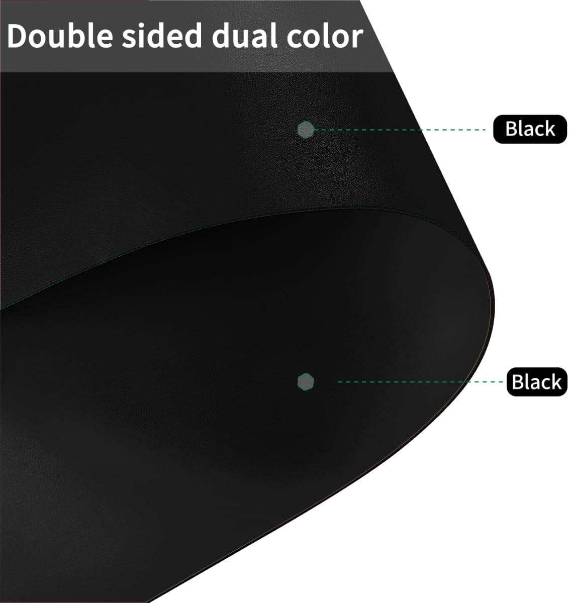 Dining Table Protector Pad for Dining Room Table - Can Be Used On Both Sides Waterproof and Easy to Clean Good Flatness Used for Dining Table(Black+Black 54x98)